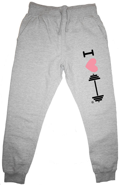 I Heart Dumbbell Cotton & Polyester Joggers (Unisex)