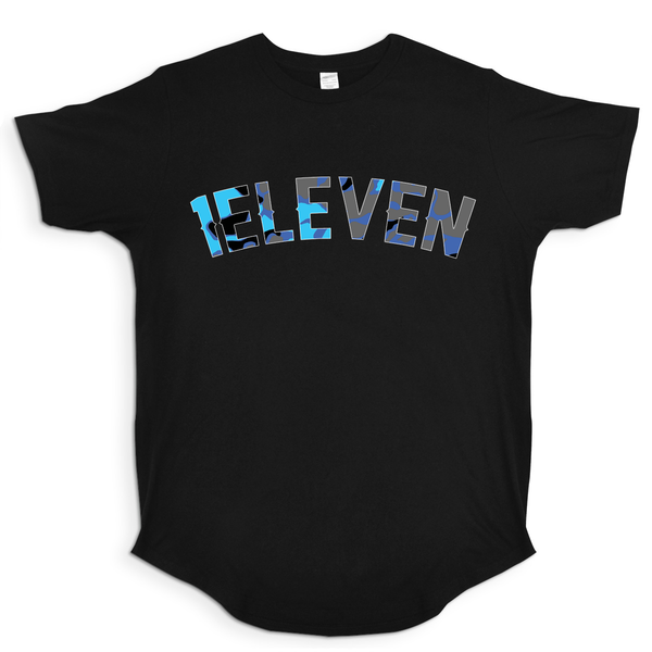 1Eleven Apparel Premium Blue Camo Long Line Tee