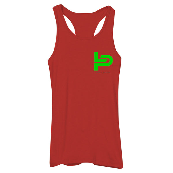 Live in The Pump Green Chest Print Logo Women's Racerback Tank